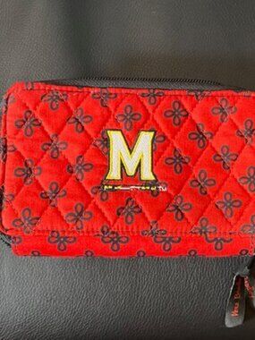 NWT Vera Bradley Collegiate Collection/Front Zip Wristlet-University of Maryland